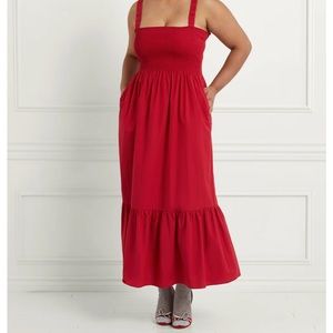 Hill House - Anjouli Nap Dress - cotton red
